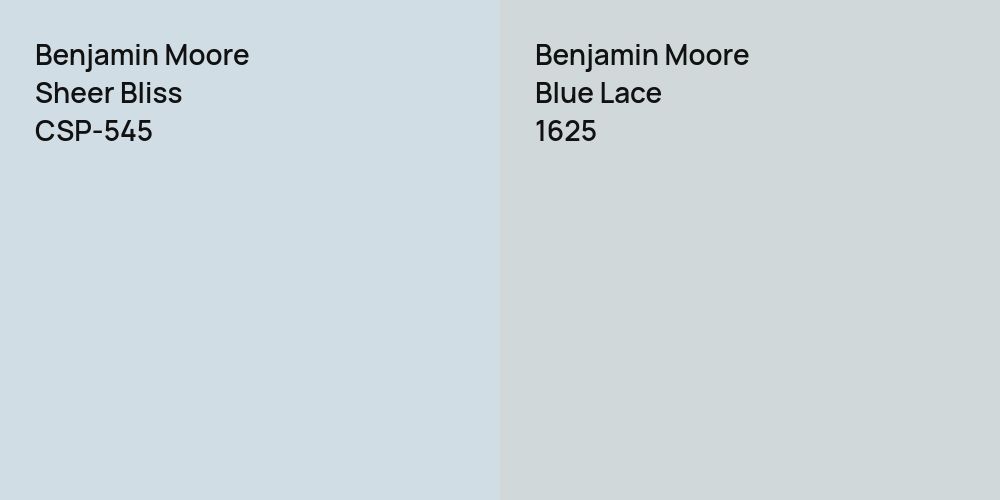 Benjamin Moore Sheer Bliss vs. Benjamin Moore Blue Lace