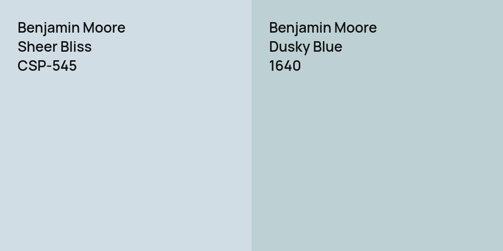 Benjamin Moore Sheer Bliss vs. Benjamin Moore Dusky Blue