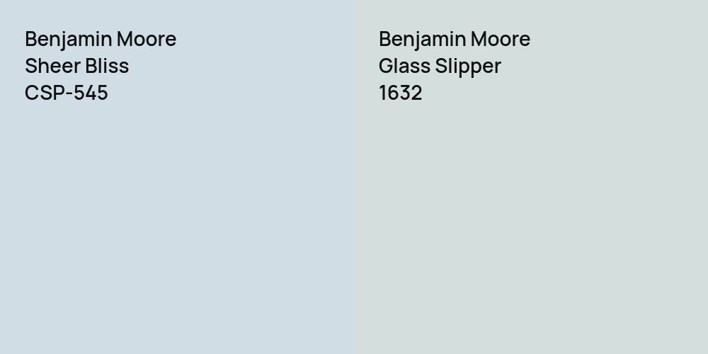 Benjamin Moore Sheer Bliss vs. Benjamin Moore Glass Slipper