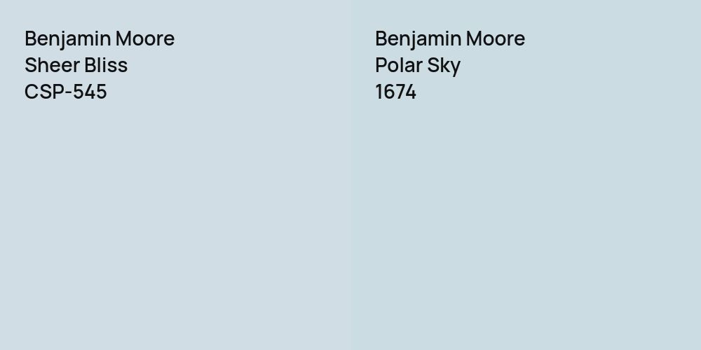 Benjamin Moore Sheer Bliss vs. Benjamin Moore Polar Sky