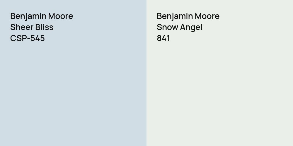 Benjamin Moore Sheer Bliss vs. Benjamin Moore Snow Angel