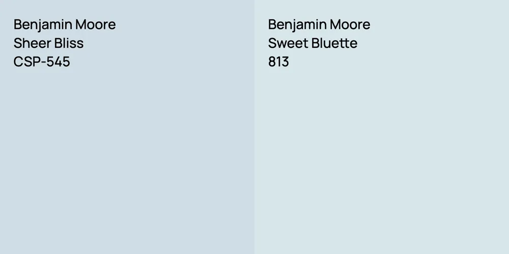 Benjamin Moore Sheer Bliss vs. Benjamin Moore Sweet Bluette