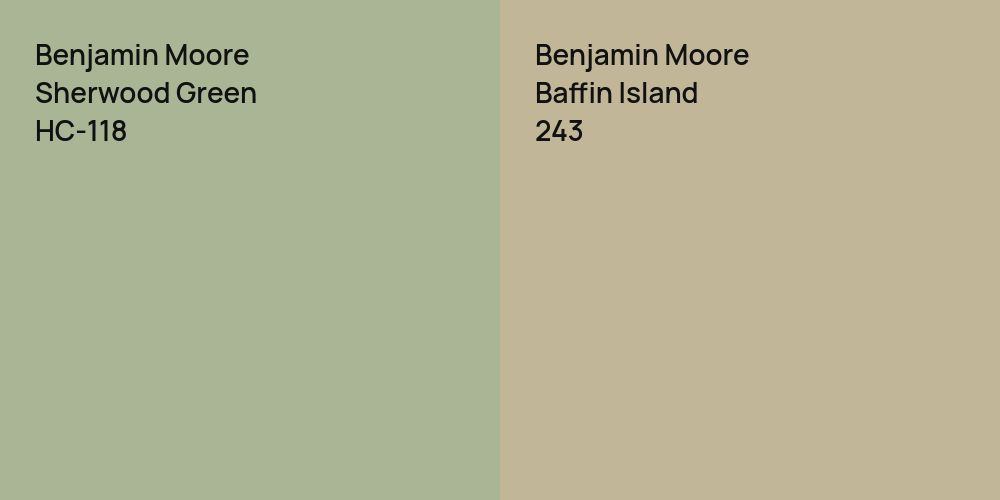 Benjamin Moore Sherwood Green vs. Benjamin Moore Baffin Island