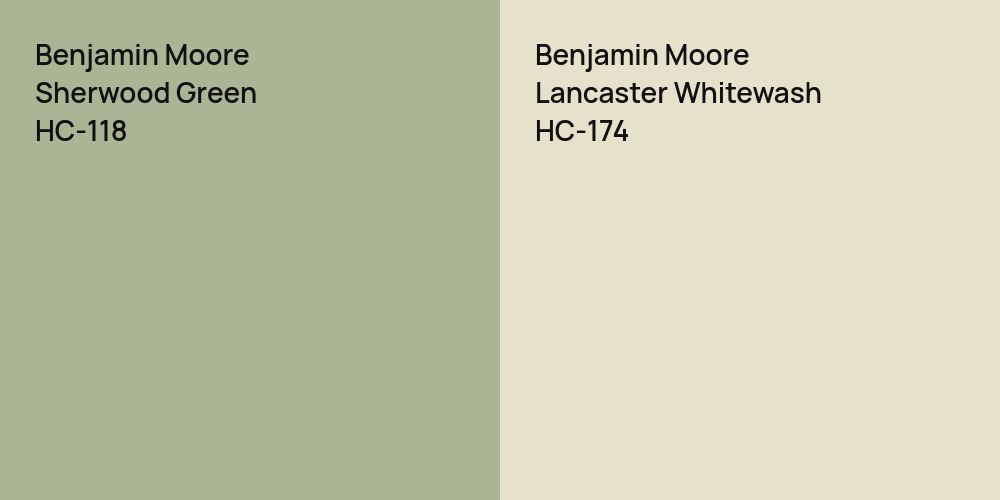 Benjamin Moore Sherwood Green vs. Benjamin Moore Lancaster Whitewash