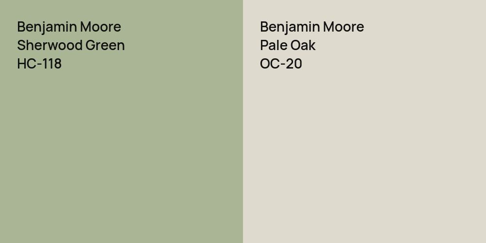 Benjamin Moore Sherwood Green vs. Benjamin Moore Pale Oak