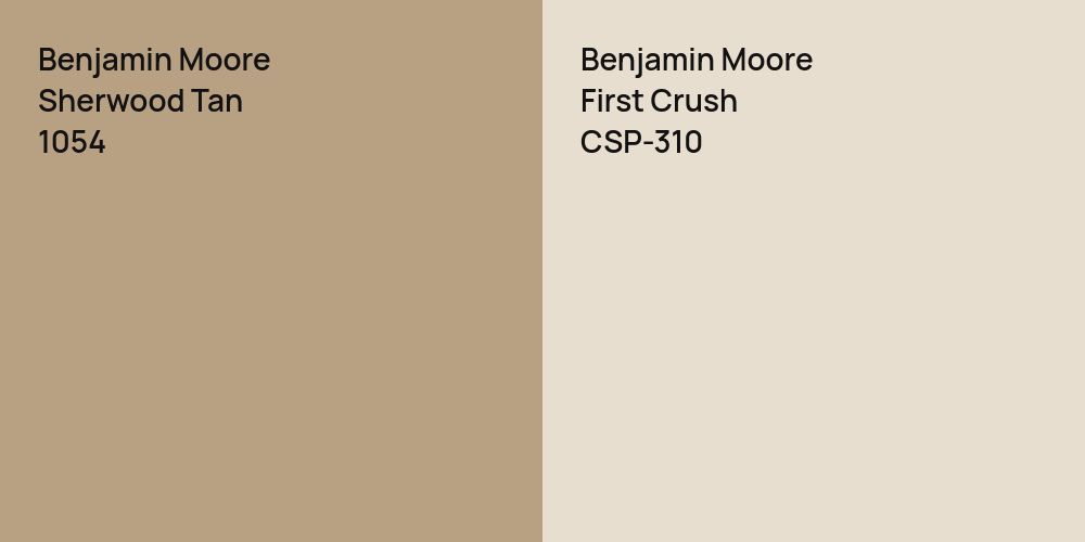 Benjamin Moore Sherwood Tan vs. Benjamin Moore First Crush