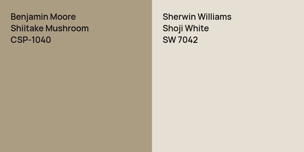 Benjamin Moore Shiitake Mushroom vs. Sherwin Williams Shoji White