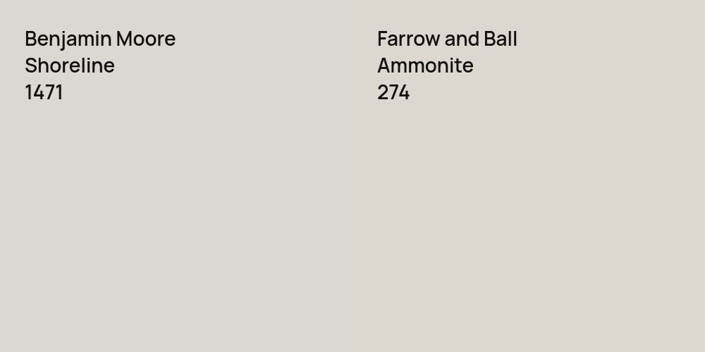 Benjamin Moore Shoreline vs. Farrow and Ball Ammonite