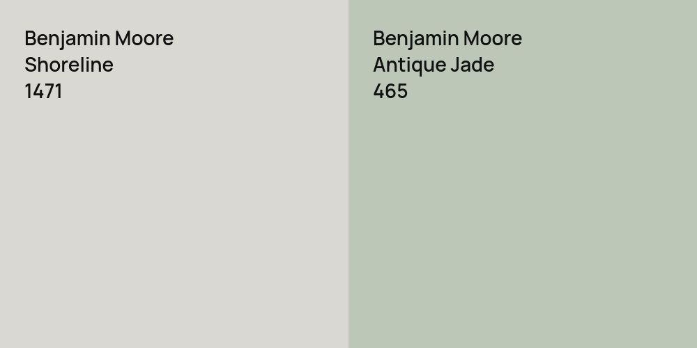 Benjamin Moore Shoreline vs. Benjamin Moore Antique Jade