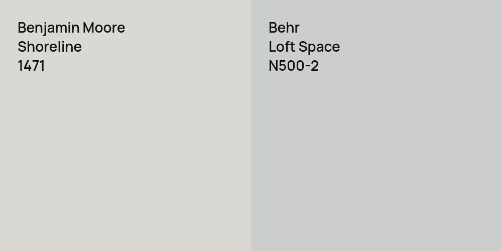 Benjamin Moore Shoreline vs. Behr Loft Space