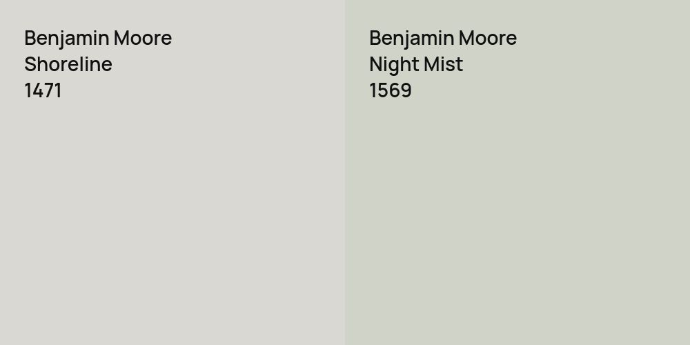 Benjamin Moore Shoreline vs. Benjamin Moore Night Mist