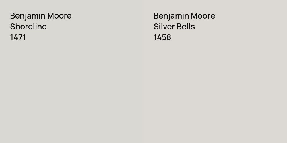 Benjamin Moore Shoreline vs. Benjamin Moore Silver Bells