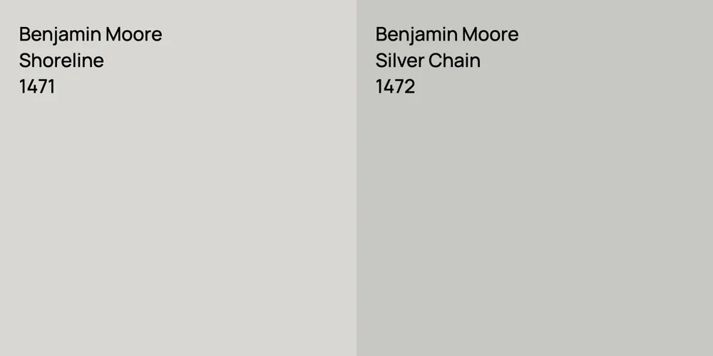 Benjamin Moore Shoreline vs. Benjamin Moore Silver Chain