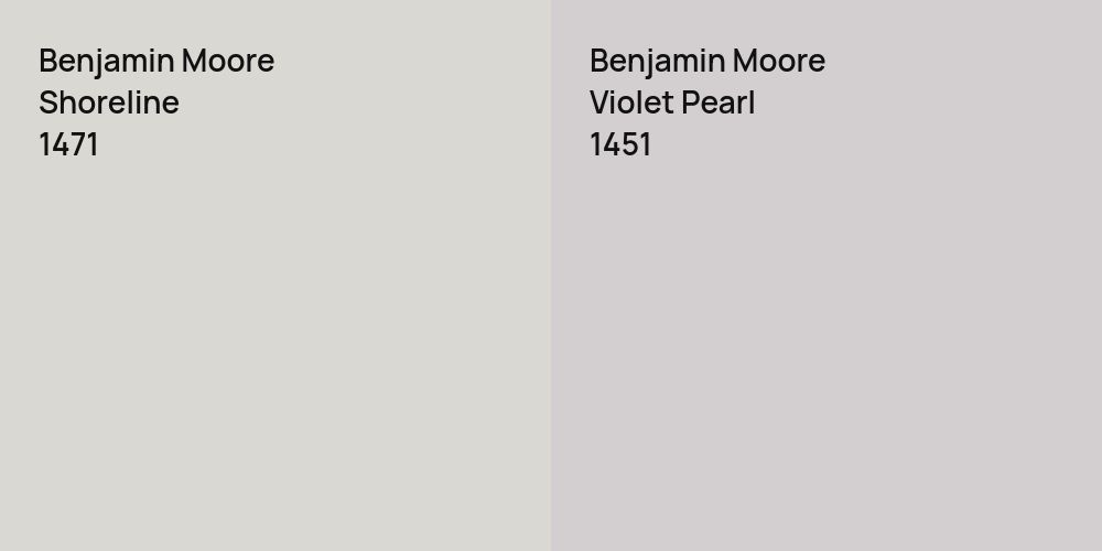 Benjamin Moore Shoreline vs. Benjamin Moore Violet Pearl