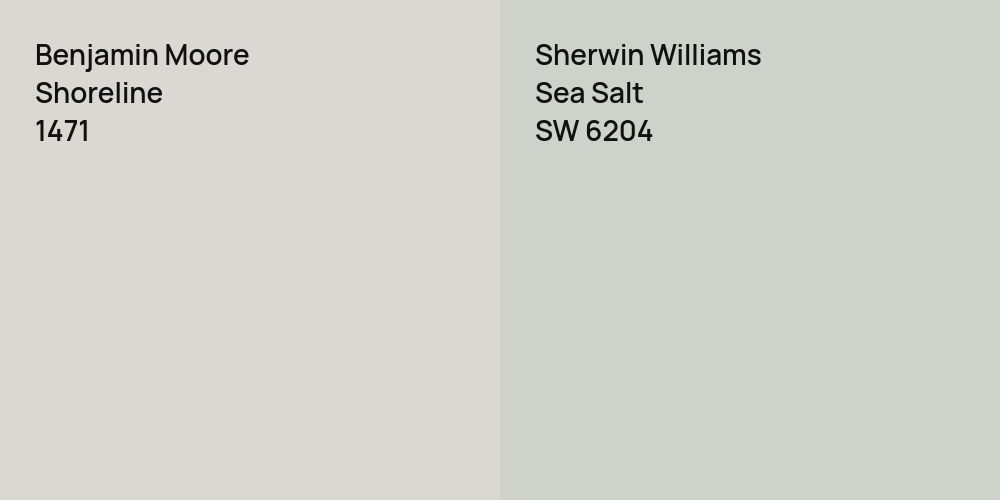 Benjamin Moore Shoreline vs. Sherwin Williams Sea Salt