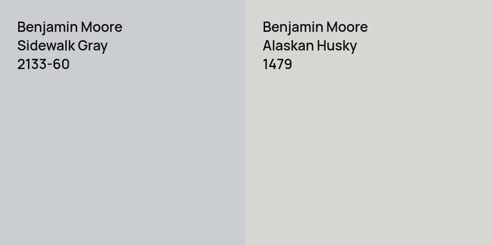 Benjamin Moore Sidewalk Gray vs. Benjamin Moore Alaskan Husky