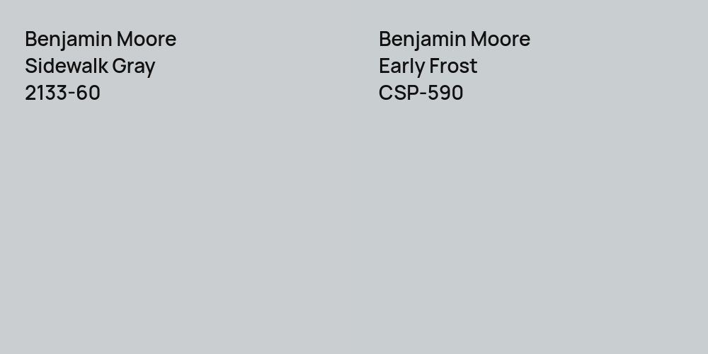 Benjamin Moore Sidewalk Gray vs. Benjamin Moore Early Frost