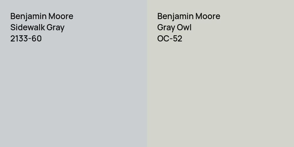 Benjamin Moore Sidewalk Gray vs. Benjamin Moore Gray Owl