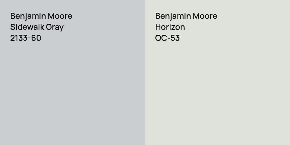 Benjamin Moore Sidewalk Gray vs. Benjamin Moore Horizon