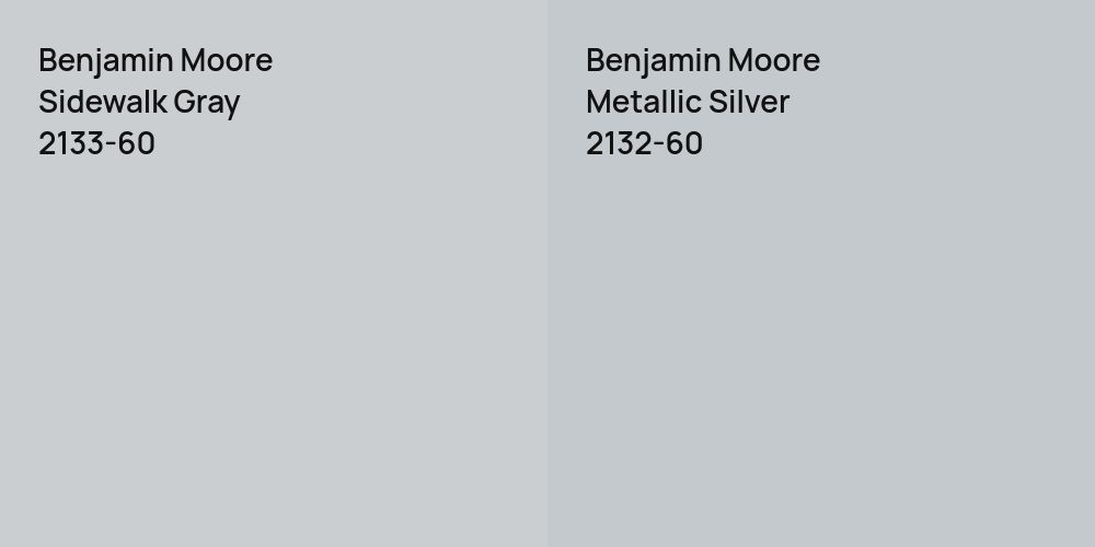 Benjamin Moore Sidewalk Gray vs. Benjamin Moore Metallic Silver