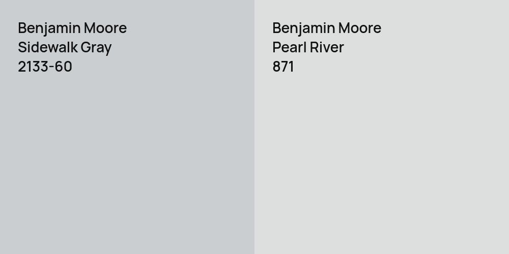 Benjamin Moore Sidewalk Gray vs. Benjamin Moore Pearl River