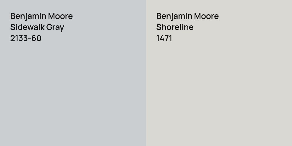 Benjamin Moore Sidewalk Gray vs. Benjamin Moore Shoreline