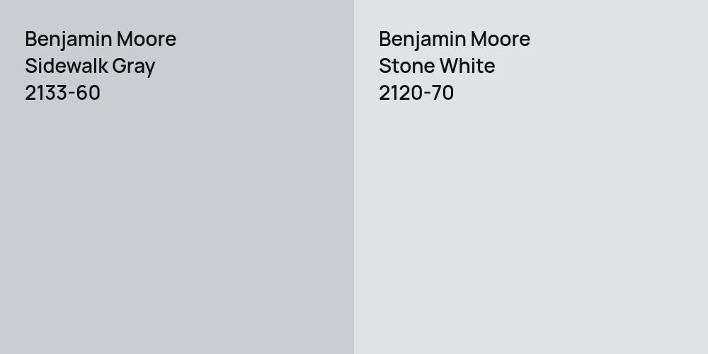 Benjamin Moore Sidewalk Gray vs. Benjamin Moore Stone White