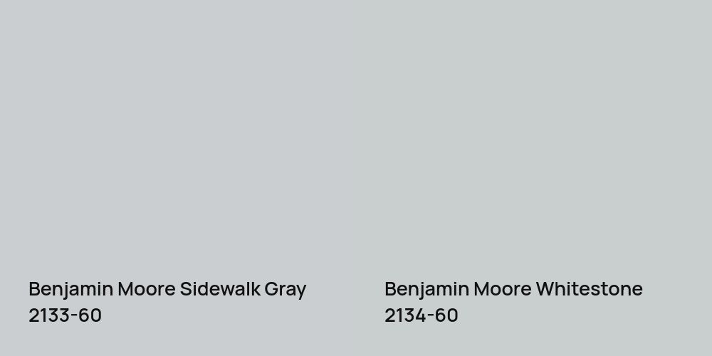 Benjamin Moore Sidewalk Gray vs. Benjamin Moore Whitestone