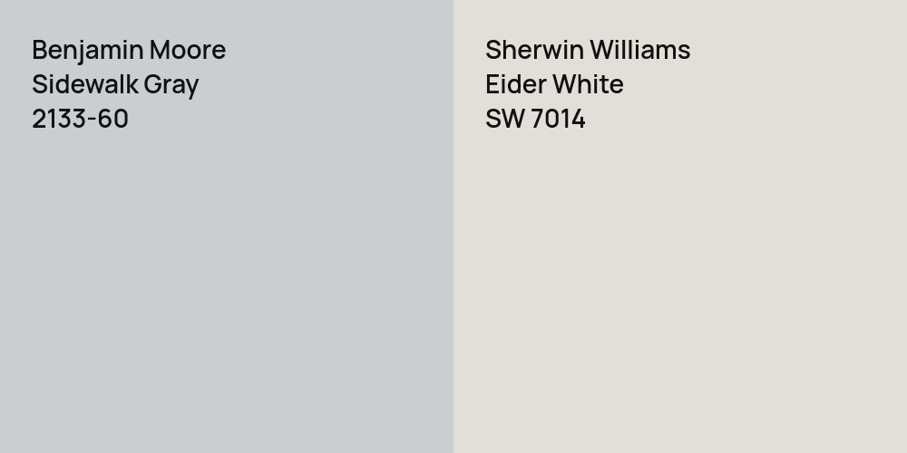 Benjamin Moore Sidewalk Gray vs. Sherwin Williams Eider White