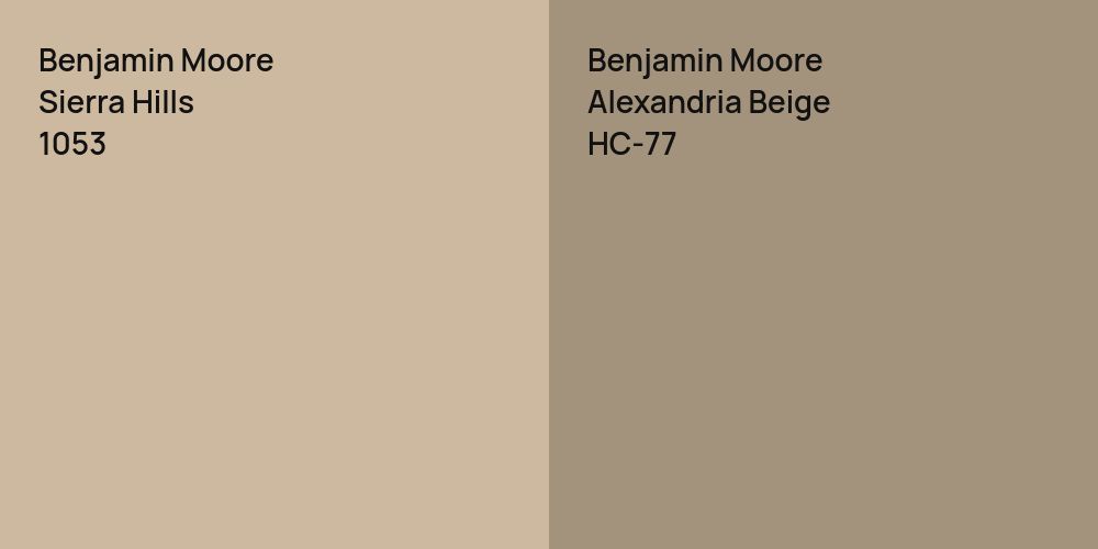 Benjamin Moore Sierra Hills vs. Benjamin Moore Alexandria Beige