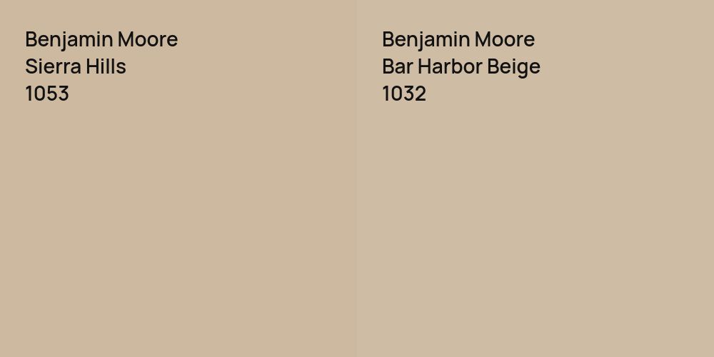 Benjamin Moore Sierra Hills vs. Benjamin Moore Bar Harbor Beige