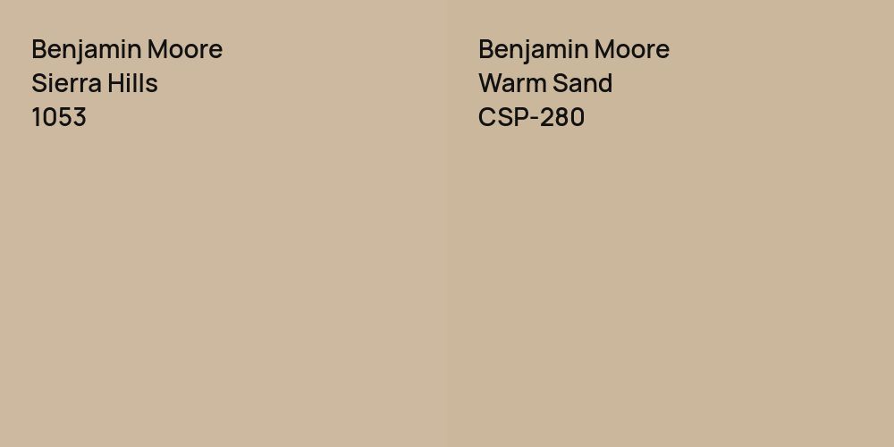 Benjamin Moore Sierra Hills vs. Benjamin Moore Warm Sand