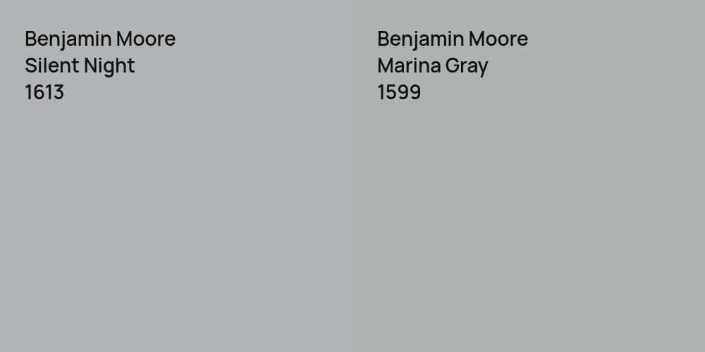 Benjamin Moore Silent Night vs. Benjamin Moore Marina Gray