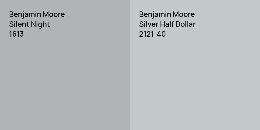 Benjamin Moore Silent Night vs. Benjamin Moore Silver Half Dollar