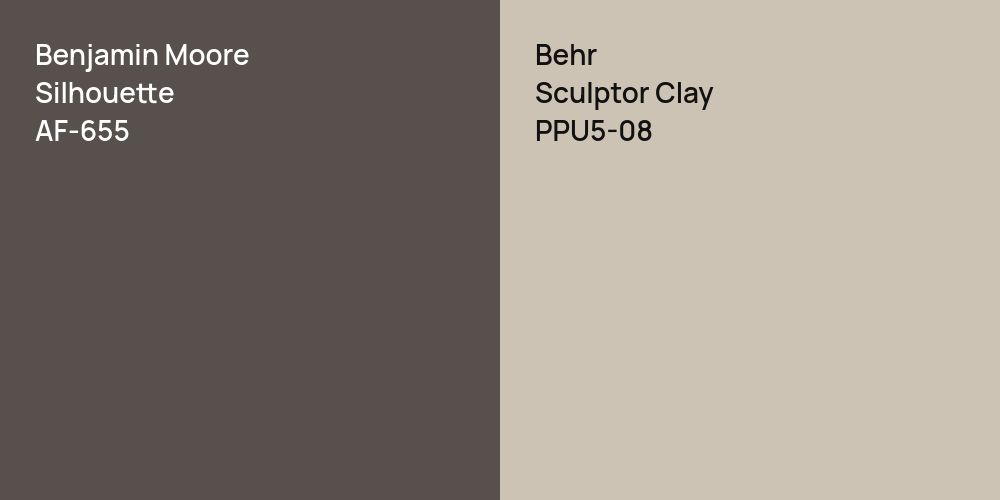 Benjamin Moore Silhouette vs. Behr Sculptor Clay