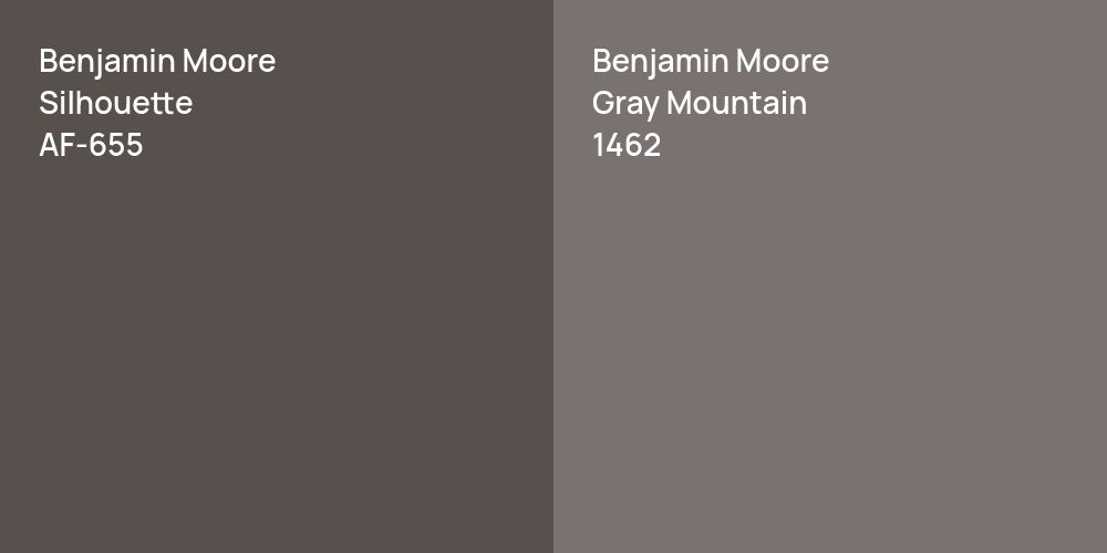 Benjamin Moore Silhouette vs. Benjamin Moore Gray Mountain