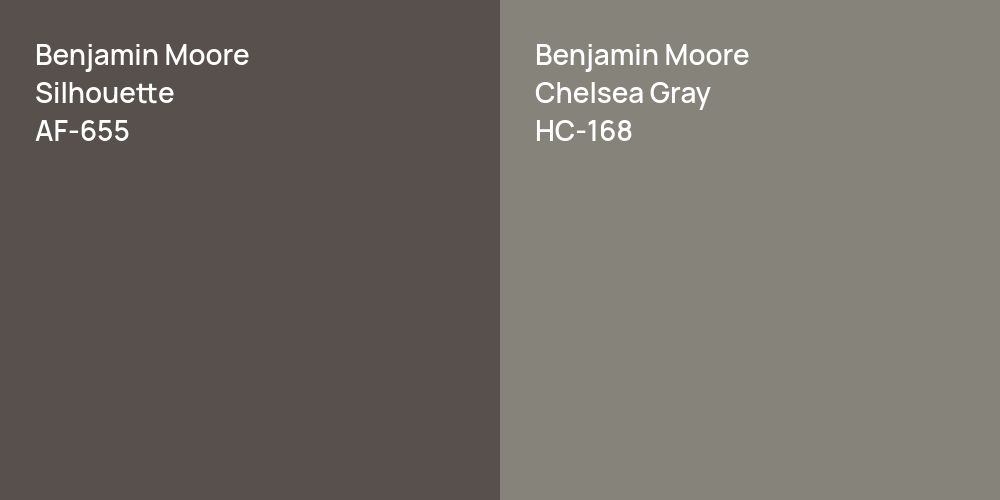 Benjamin Moore Silhouette vs. Benjamin Moore Chelsea Gray