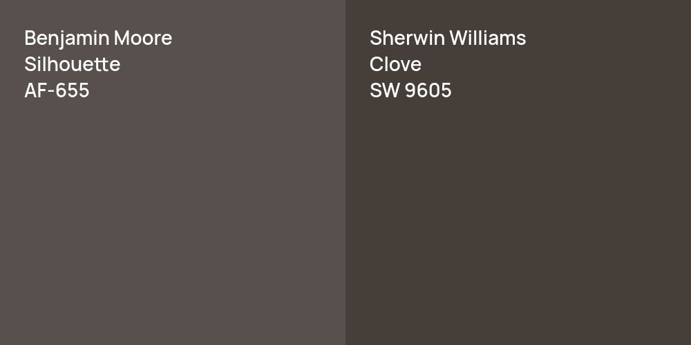 Benjamin Moore Silhouette vs. Sherwin Williams Clove