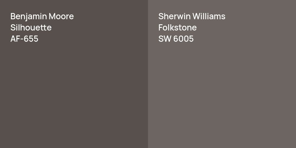 Benjamin Moore Silhouette vs. Sherwin Williams Folkstone