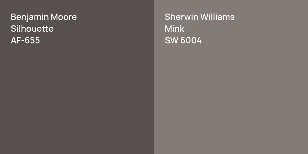 Benjamin Moore Silhouette vs. Sherwin Williams Mink