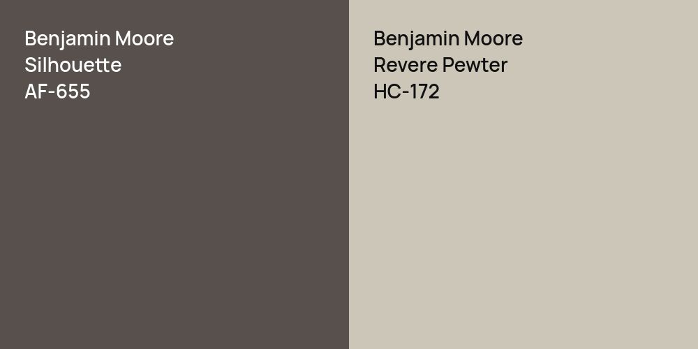 Benjamin Moore Silhouette vs. Benjamin Moore Revere Pewter