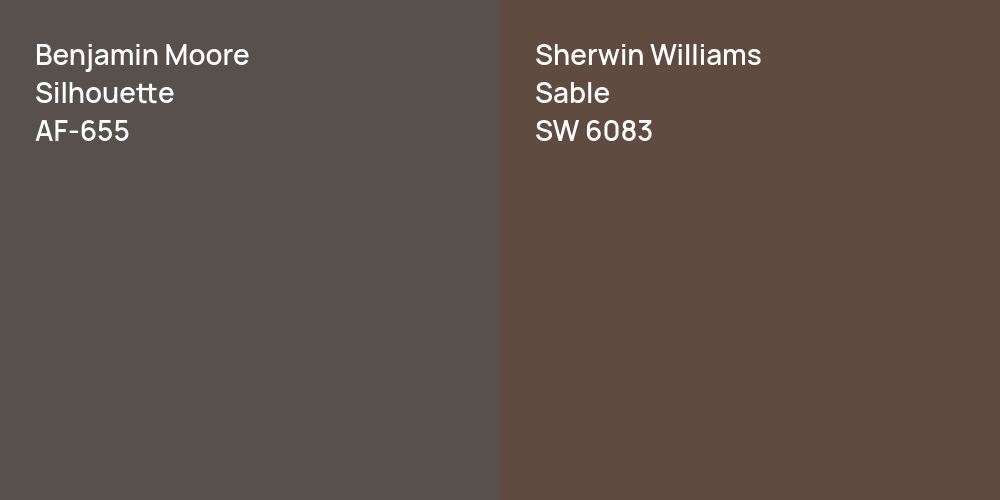 Benjamin Moore Silhouette vs. Sherwin Williams Sable