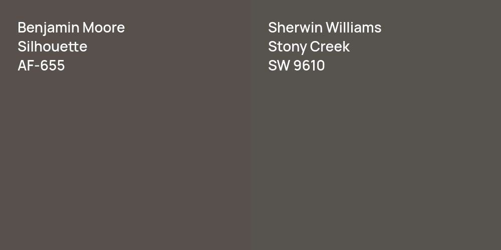 Benjamin Moore Silhouette vs. Sherwin Williams Stony Creek