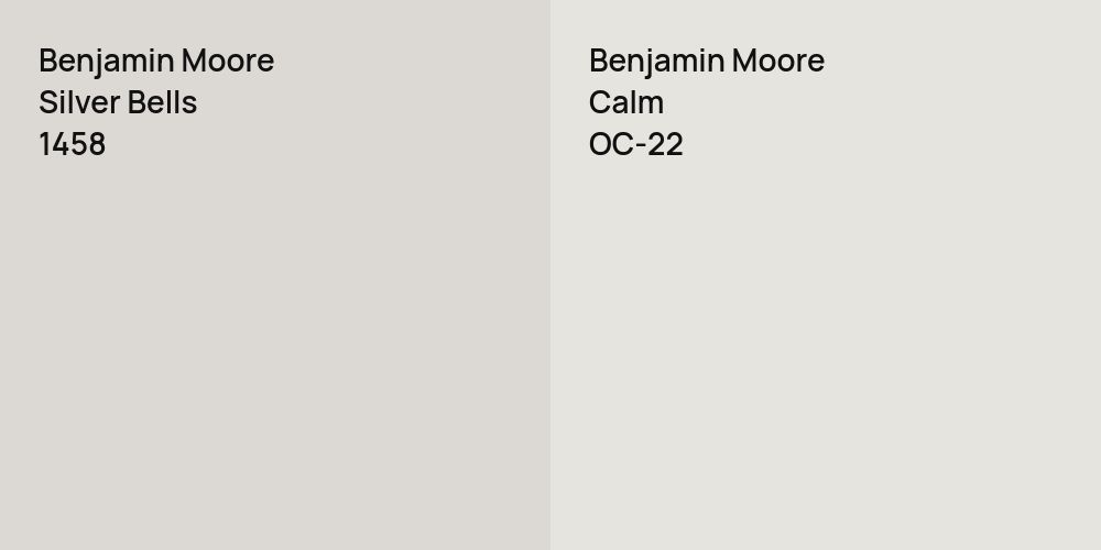 Benjamin Moore Silver Bells vs. Benjamin Moore Calm