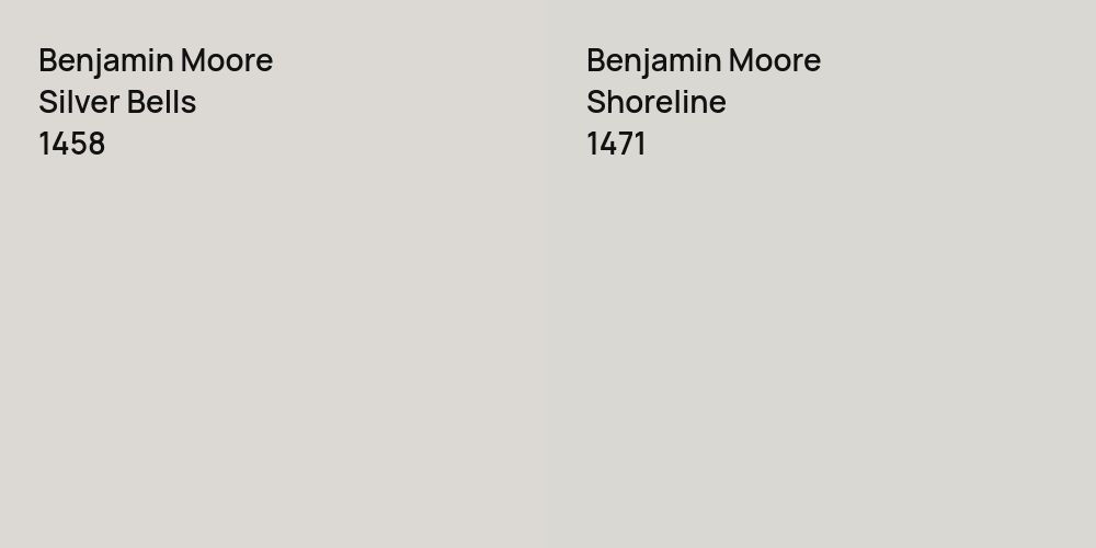 Benjamin Moore Silver Bells vs. Benjamin Moore Shoreline