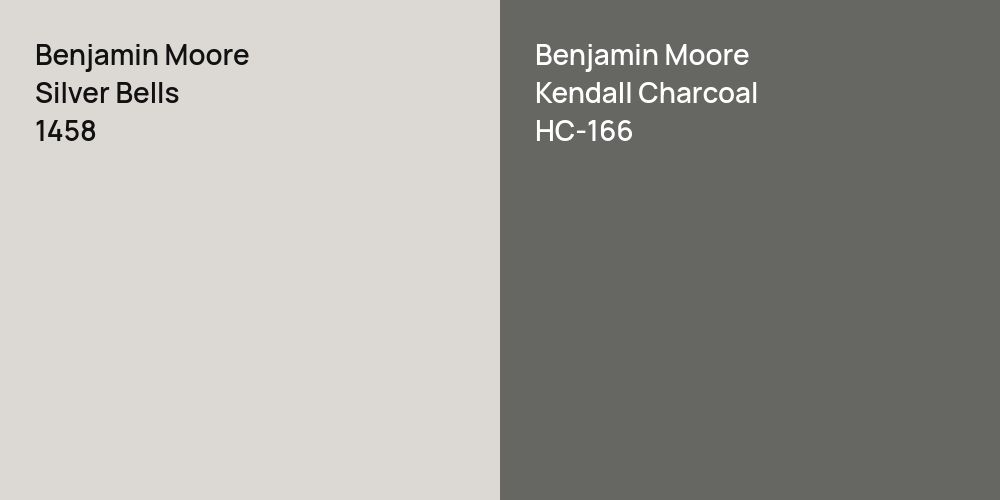 Benjamin Moore Silver Bells vs. Benjamin Moore Kendall Charcoal