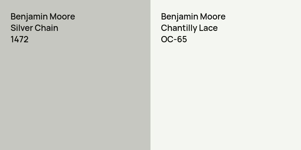 Benjamin Moore Silver Chain vs. Benjamin Moore Chantilly Lace