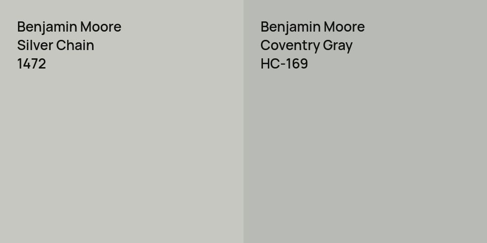 Benjamin Moore Silver Chain vs. Benjamin Moore Coventry Gray