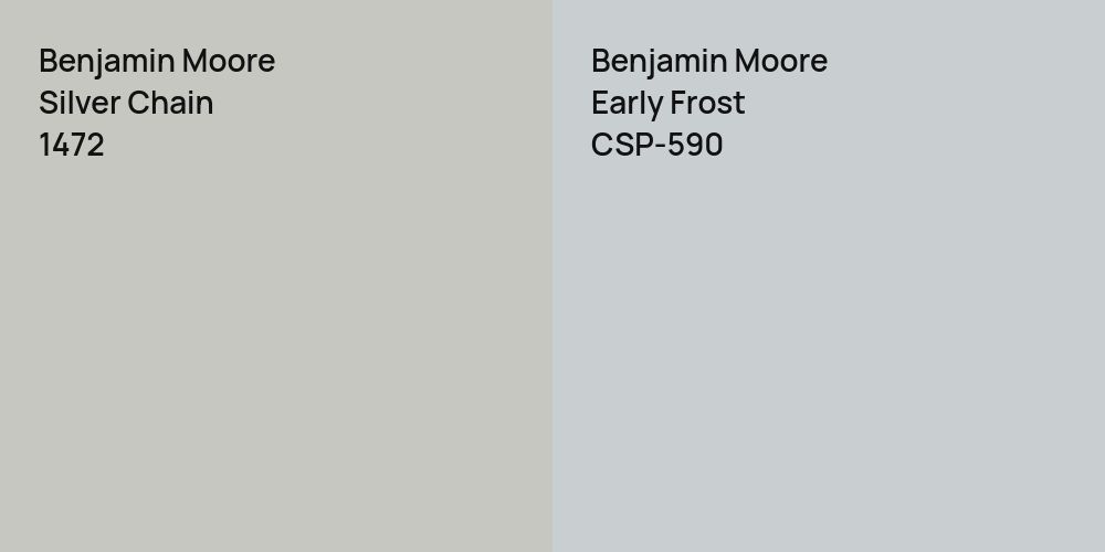 Benjamin Moore Silver Chain vs. Benjamin Moore Early Frost