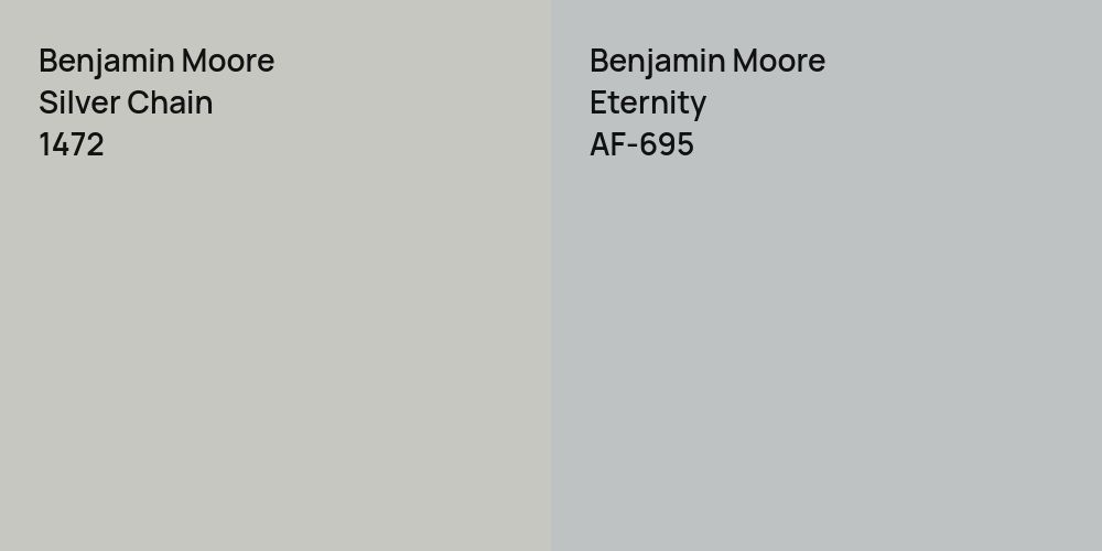 Benjamin Moore Silver Chain vs. Benjamin Moore Eternity